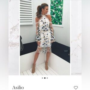 Asilio Swan Lake TOP in White, Navy & Gold